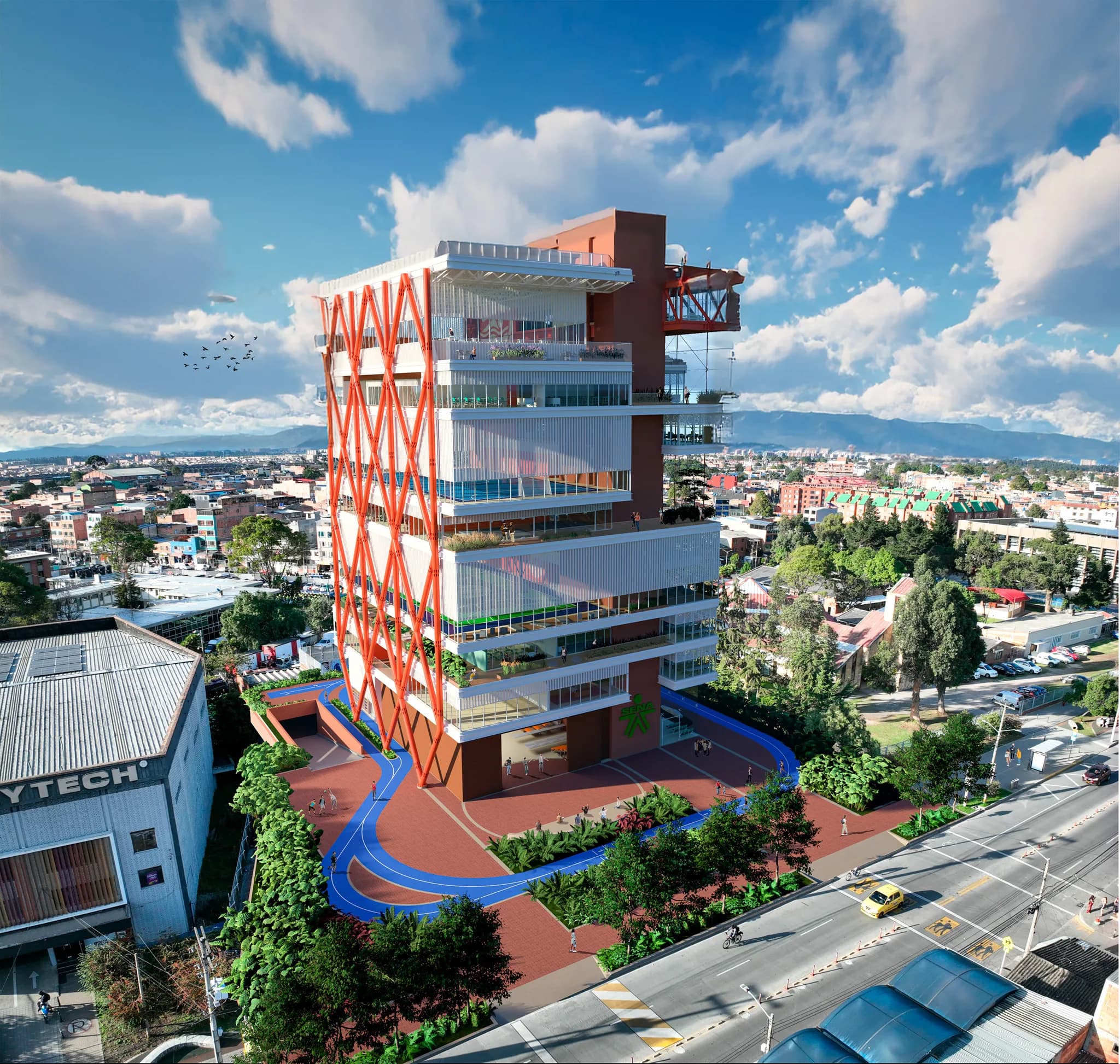 Concurso 5inco Sena Kennedy, Bogotá D.C., Cundinamarca. Vista principal del proyecto.